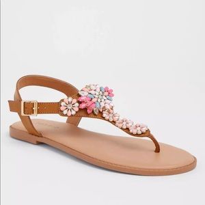 NEW Torrid Size 12 Rhinestone Flat Sandal